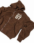 RRIVAL Wonderful Valley " Distressed Chocolate" Hoodie