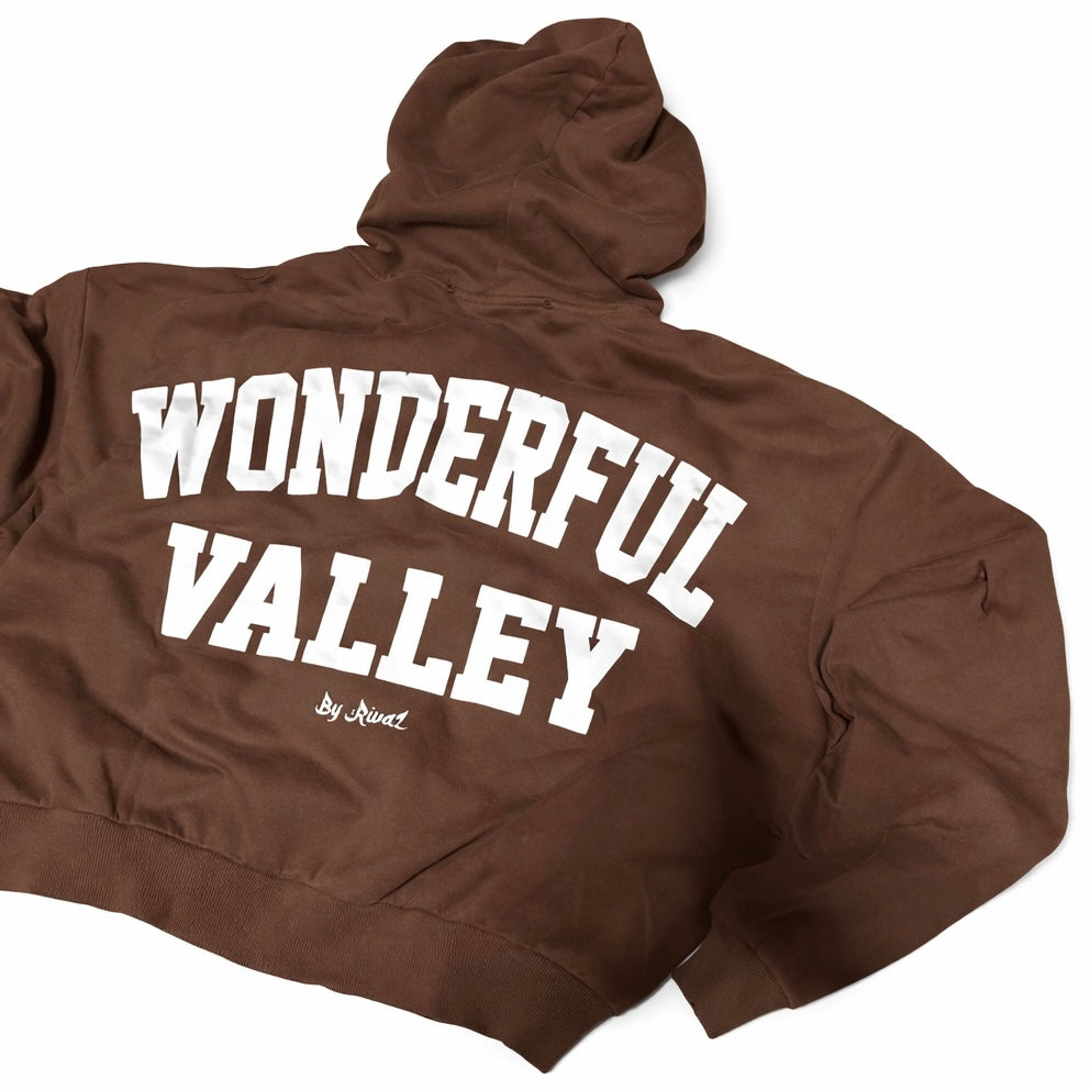 RRIVAL Wonderful Valley " Distressed Chocolate" Hoodie