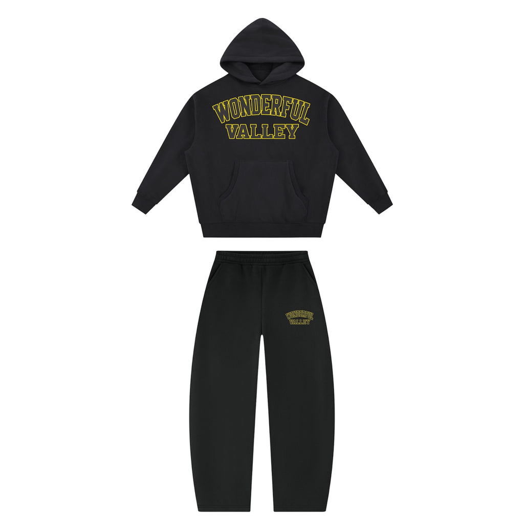 Wonderful Valley Varsity Jogging Set (Black/yellow)