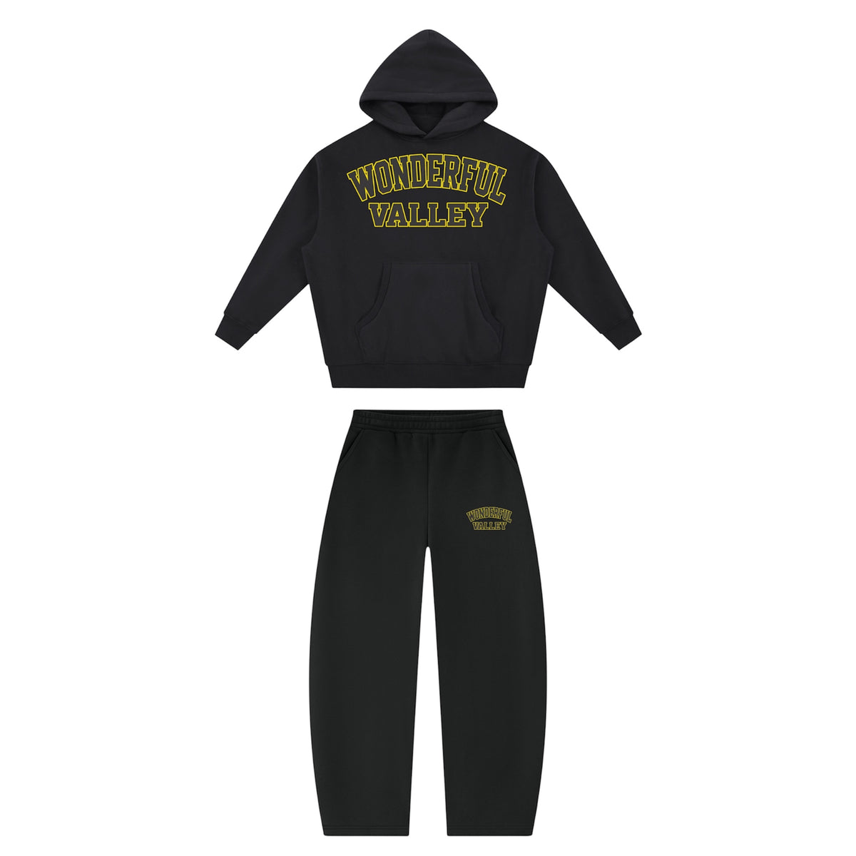 Wonderful Valley Varsity Jogging Set (Black/yellow)